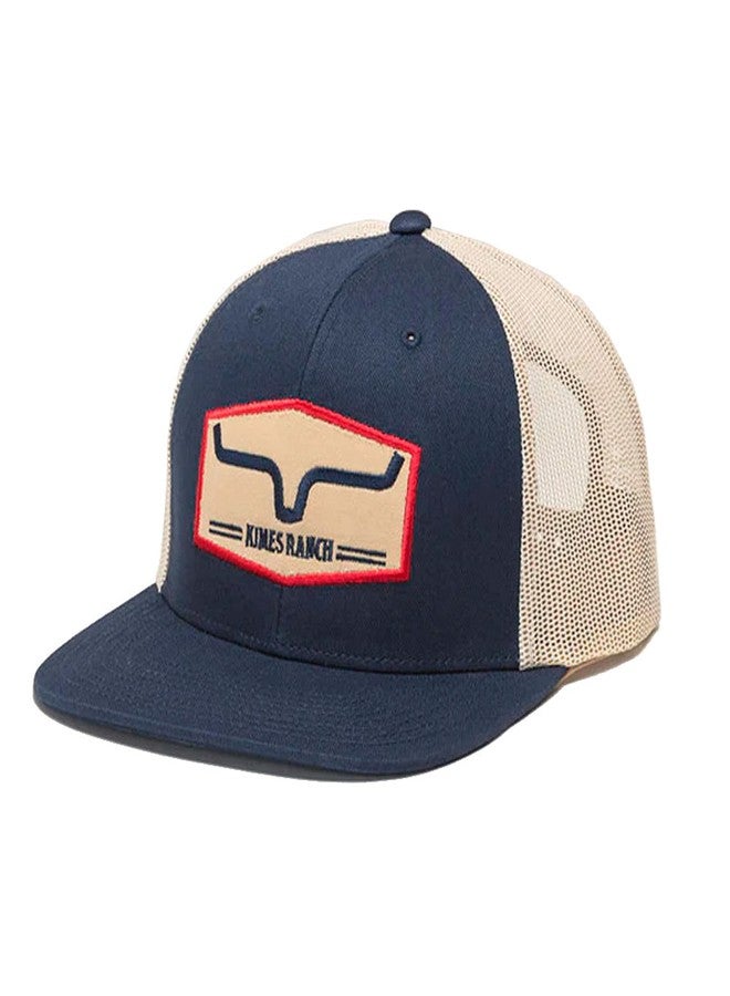Kimes Ranch Unisex Replay Trucker Hat Embroidered Logo Hayseed Patch Adjustable Snapback One-Size Hat (Cotton,Apparel,Navy,mens,KimesRanch,REPLAY,1,1,1851614,Apparel,HAT,KimesRanch,OneSize,KimesRanch) - Image 1